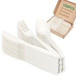 Compostable Cutlery Set - 150 Eco-Friendly Utensils