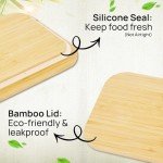 Bamboo-Lid Glass Food Storage Containers - 4 Pack