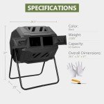 Eco-Friendly 43 Gallon Dual Chamber Compost Tumbler