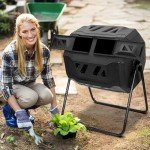 Eco-Friendly 43 Gallon Dual Chamber Compost Tumbler