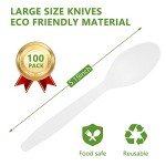 Compostable Spoons - 100 Pack Biodegradable Utensils