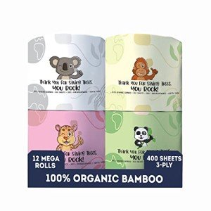 Eco-Friendly Bamboo Toilet Paper - 3-Ply, 12 Rolls