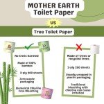 Eco-Friendly Bamboo Toilet Paper - 3-Ply, 12 Rolls