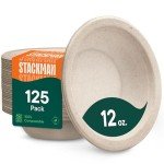 Compostable Soup Bowls - 12 oz, 125-Pack