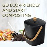Bamboo Compost Bin Set for Kitchen Waste