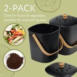 Bamboo Compost Bin Set for Kitchen Waste