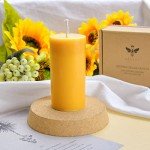 Natural Beeswax Pillar Candles - Set of 4