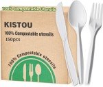 150PCS Heavy Duty Compostable Utensils Set
