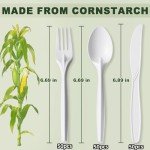 150PCS Heavy Duty Compostable Utensils Set
