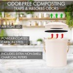 Stylish Smell-Proof Kitchen Compost Bin - 1.1 Gallon