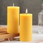 Natural Beeswax Pillar Candles - Set of 2