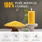 Natural Beeswax Pillar Candles - Set of 2