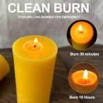 Natural Beeswax Pillar Candles - Set of 2