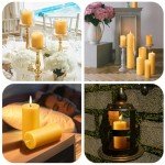 Natural Beeswax Pillar Candles - Set of 2