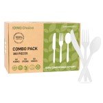 380 Count Compostable Cutlery Set – Eco-Friendly Essentials