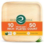 Compostable Palm Leaf Square Plates - 50 Count