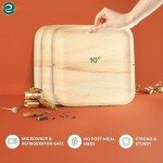 Compostable Palm Leaf Square Plates - 50 Count