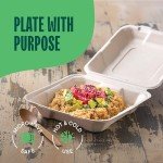 Compostable Clamshell Food Containers - 50-Pack