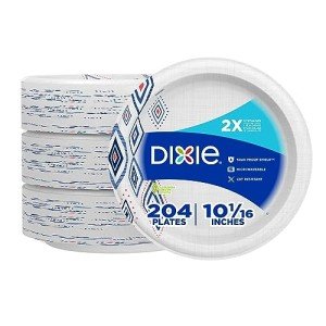 Dixie Eco-Friendly 10-Inch Paper Plates, 204 Count