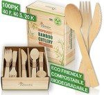 Eco-Friendly 100% Bamboo Disposable Cutlery Set