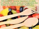 Eco-Friendly 100% Bamboo Disposable Cutlery Set