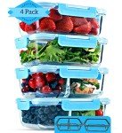Eco-Friendly Glass Meal Prep Containers Set - 4 Pack