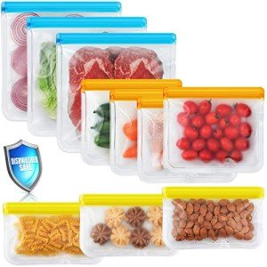 Eco-Friendly Reusable Silicone Storage Bags - 10 Pack