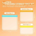 Eco-Friendly Reusable Silicone Storage Bags - 10 Pack