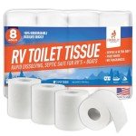 Biodegradable RV Toilet Paper – 8 Fast-Dissolve Rolls