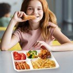 Compostable 5-Compartment Sugarcane Plates - 125 Pack