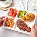 Compostable 5-Compartment Sugarcane Plates - 125 Pack