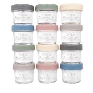 WeeSprout Reusable Glass Baby Food Storage Jars