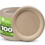 Eco-Friendly Compostable Plates - 100 Pack