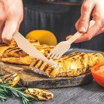 150 Pcs Compostable Wooden Cutlery Set