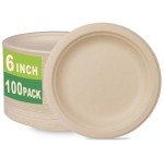 100 Count Compostable Dessert Plates - Eco-Friendly Design