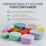 Reusable Silicone Food Storage Containers Set - 6 Pcs