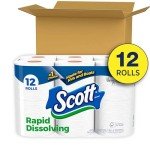 Sustainable Rapid-Dissolving Toilet Paper, 12 Rolls