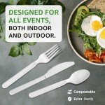 Compostable Cutlery Set: 450 Eco-Friendly Utensils