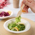 Natural Bamboo Disposable Forks - 100 Count