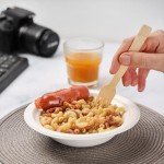 Natural Bamboo Disposable Forks - 100 Count