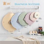 8 Pack Eco-Friendly Silicone Lids for Food Storage