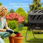 43 Gallon Dual Chamber Compost Tumbler with Gloves