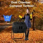 43 Gallon Dual Chamber Outdoor Compost Bin