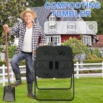 43 Gallon Dual Chamber Outdoor Compost Bin