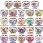 Howemon 24 Pack Natural Scented Candles Set