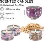 Howemon 24 Pack Natural Scented Candles Set