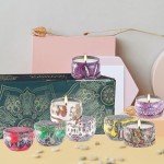 Howemon 24 Pack Natural Scented Candles Set