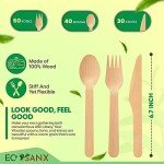120-Piece Eco-Friendly Wooden Cutlery Set