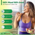 120-Piece Eco-Friendly Wooden Cutlery Set