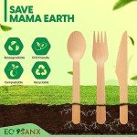 120-Piece Eco-Friendly Wooden Cutlery Set